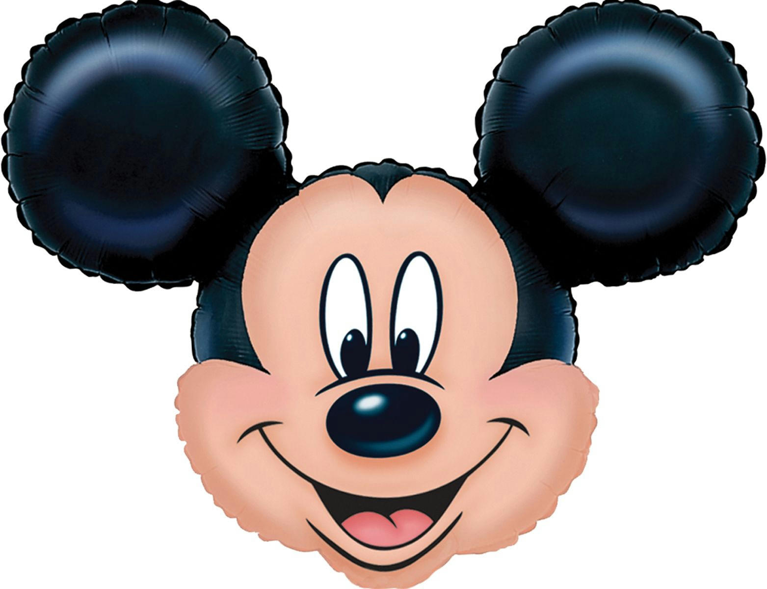 Disney Mickey Mouse Satin Foil Balloon, Black/Beige, 28-in, Helium Inflation & Ribbon Included for Birthday Party