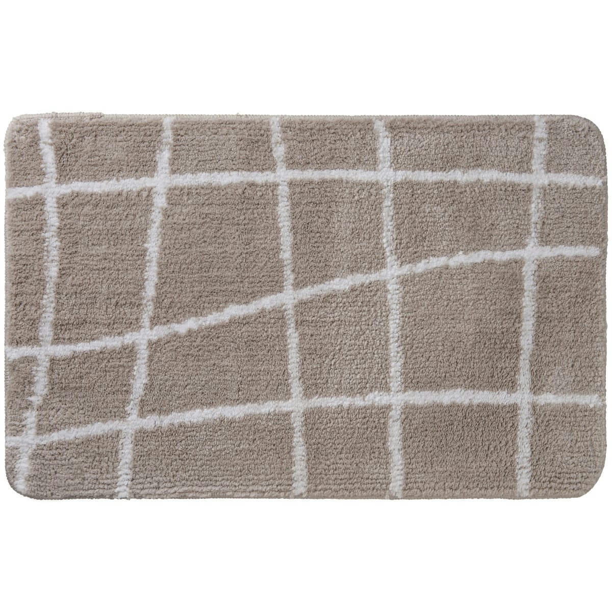 ABSTRAIT - Tapis de bain en polyester fantaisie taupe 50x80cm