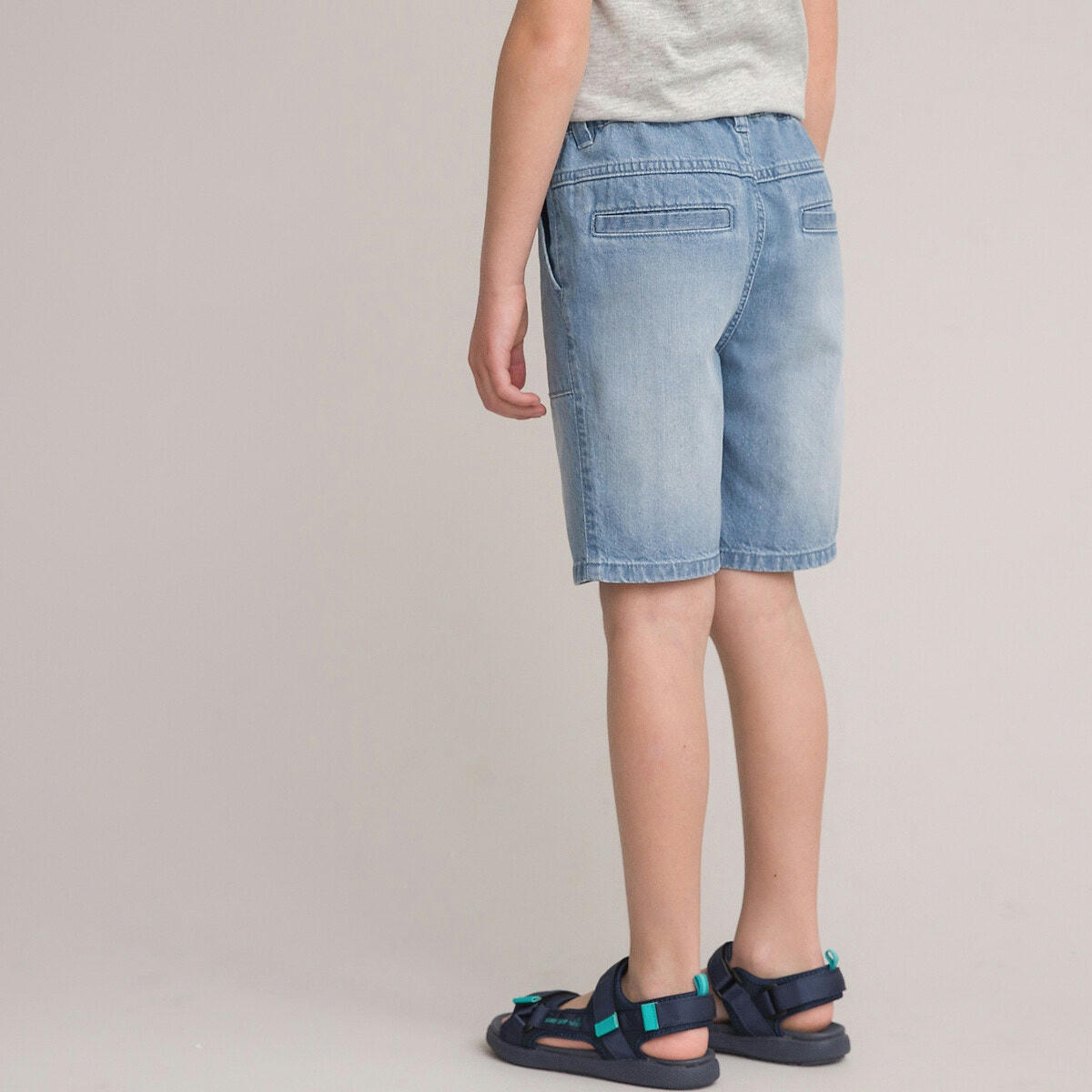 Bermuda en jean, taille élastiquée