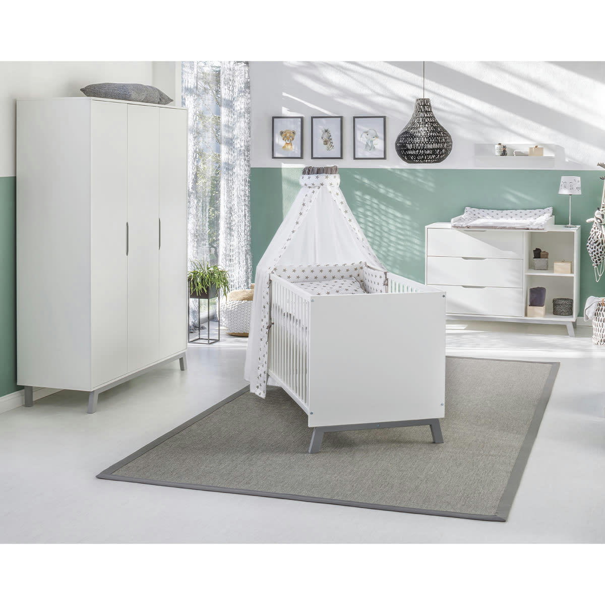 MAE - Commode 3 tiroirs 2 niches plan gris