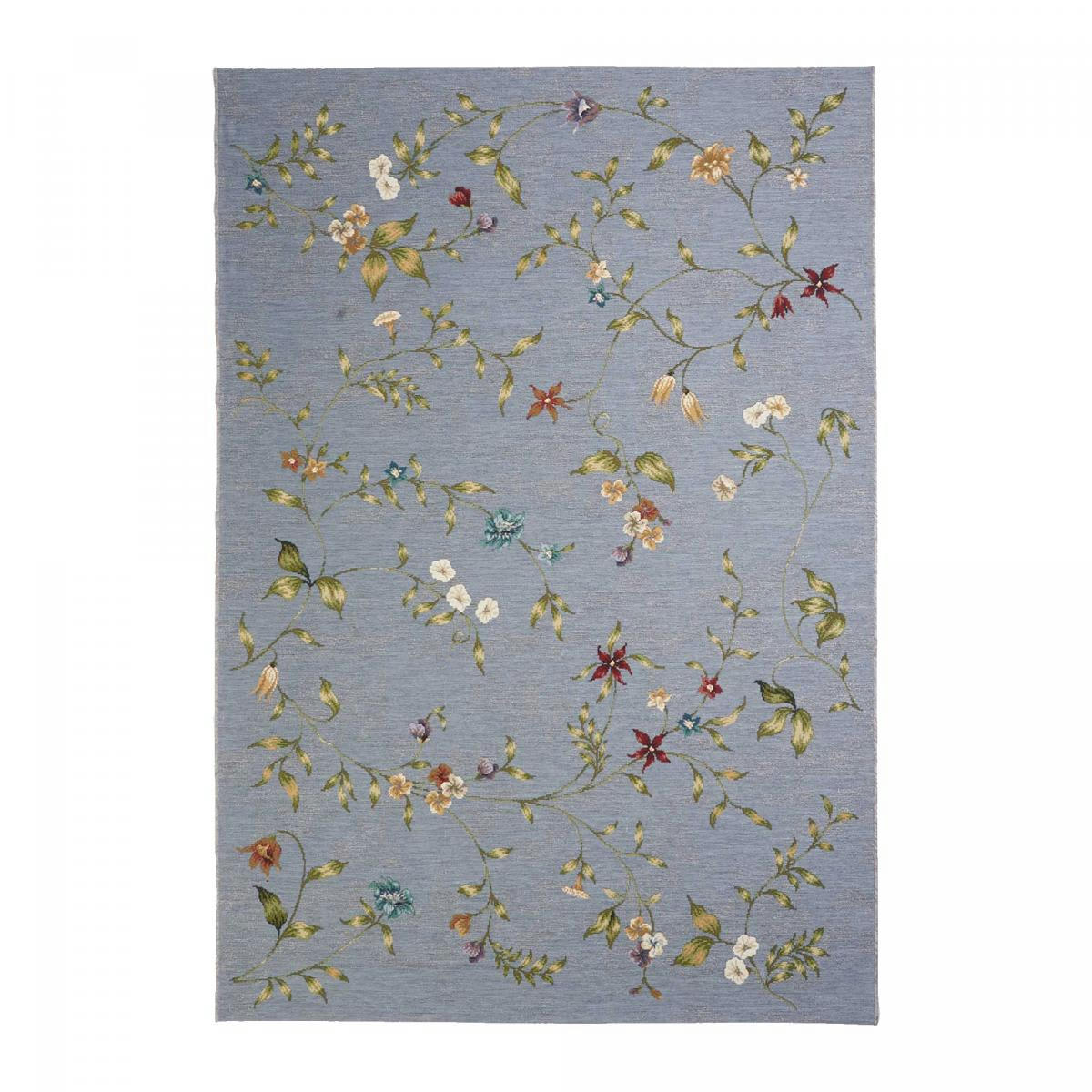 FLEURIE EX - Tapis extérieur bleu 123x180
