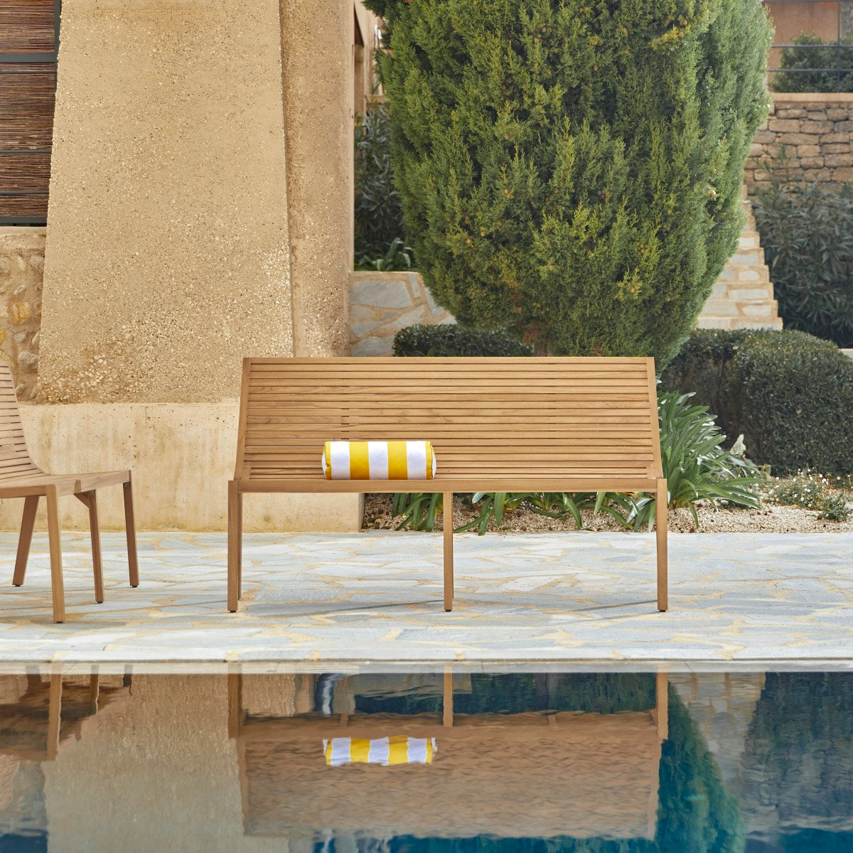 Tikamoon - Teakhouten buitenbank Teo, 3-zit