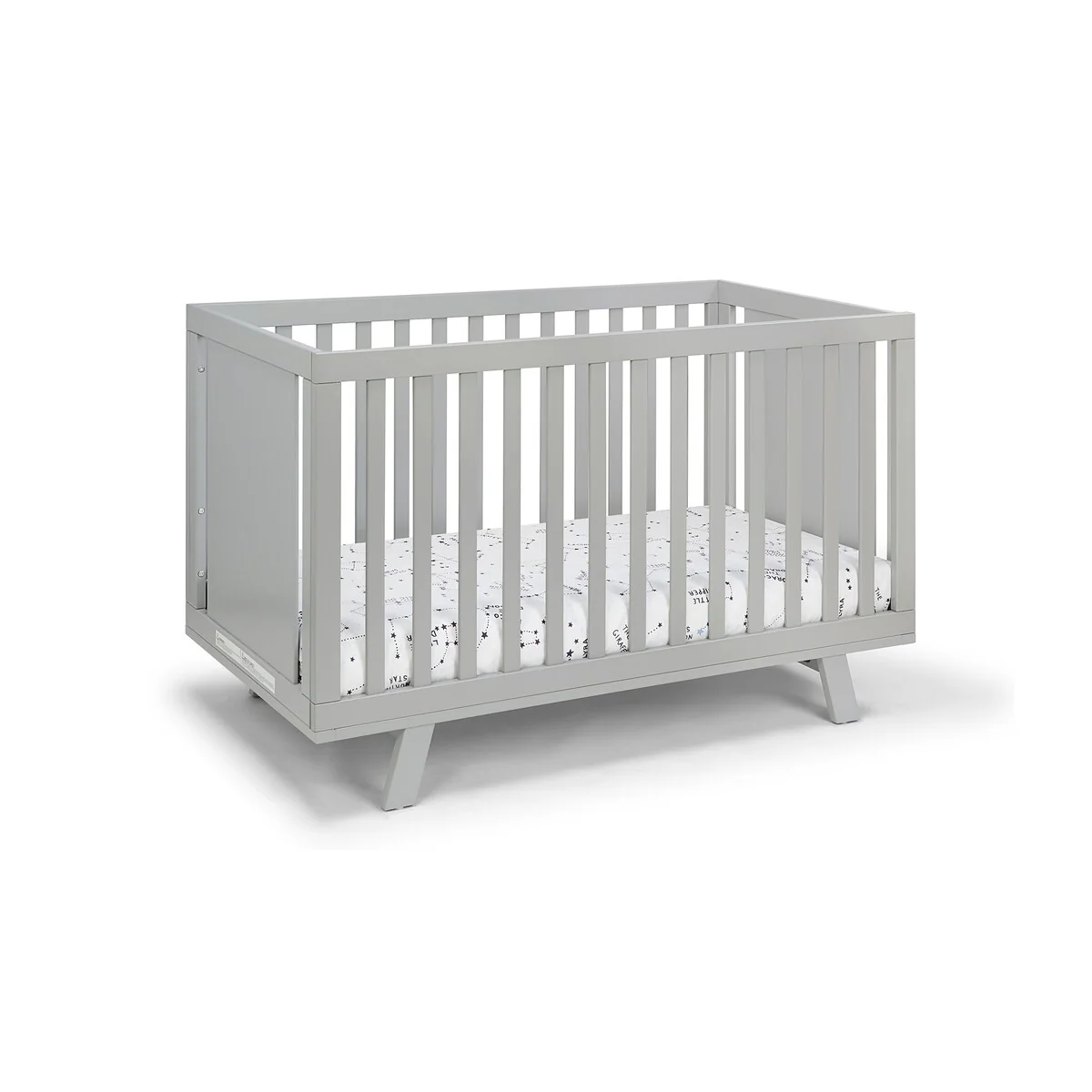 HomeRoots Light Gray Solid and Manufactured Wood Standard Three In One Convertible Crib - 54