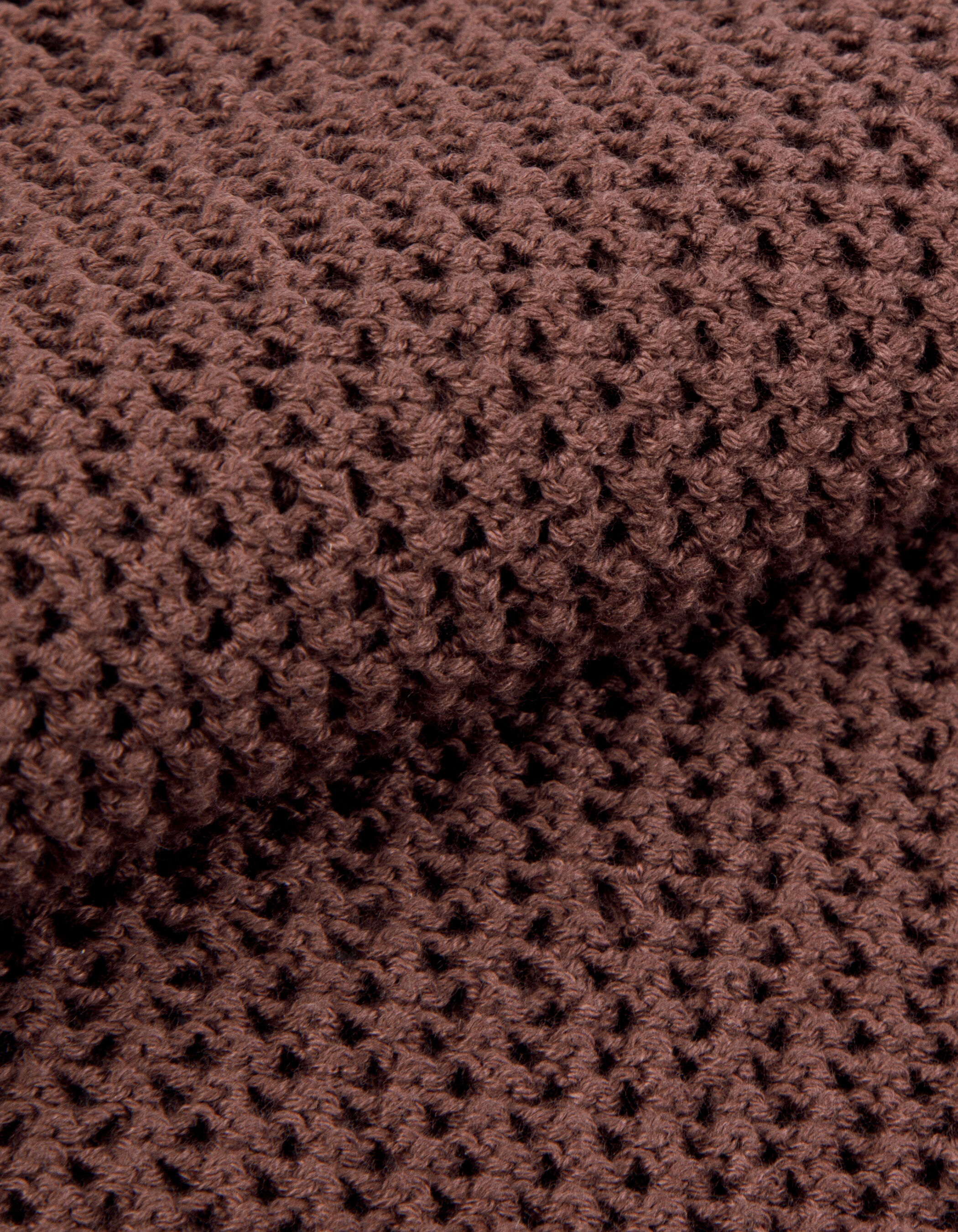 Polo marron tricot ajouré Homme