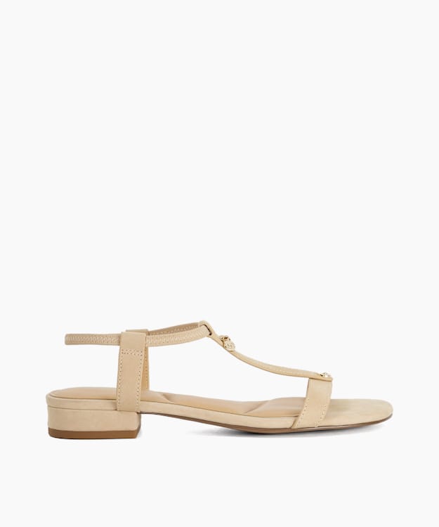 Lyra Ecru - Flat T-Bar Sandals
