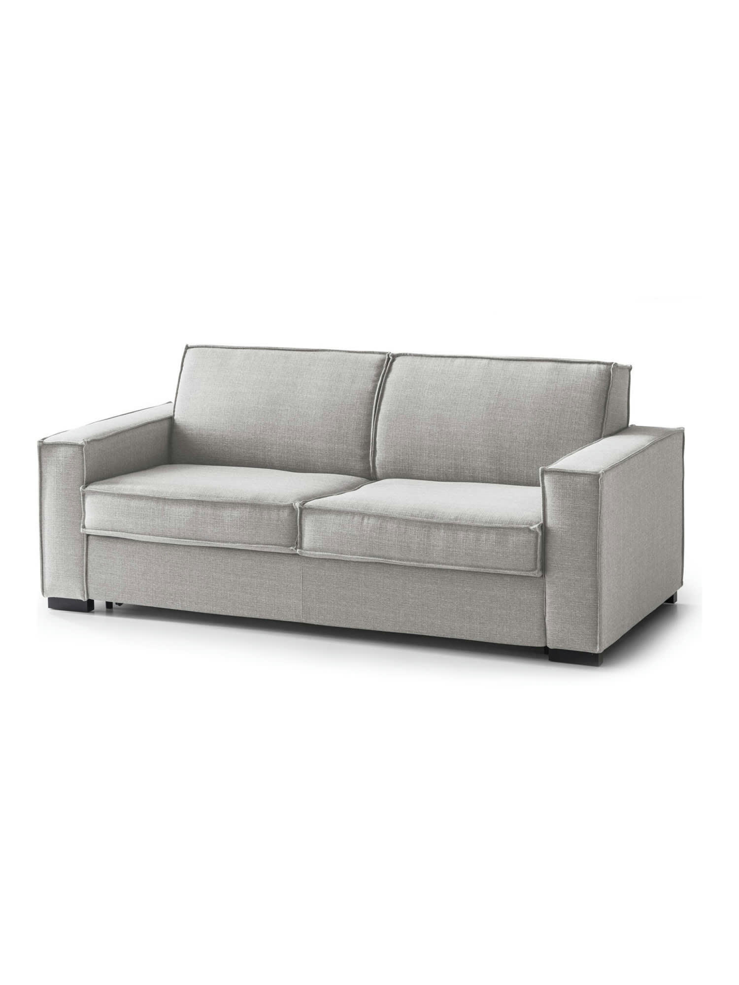 DOSPIN - Canapé fixe 3 places en tissu gris