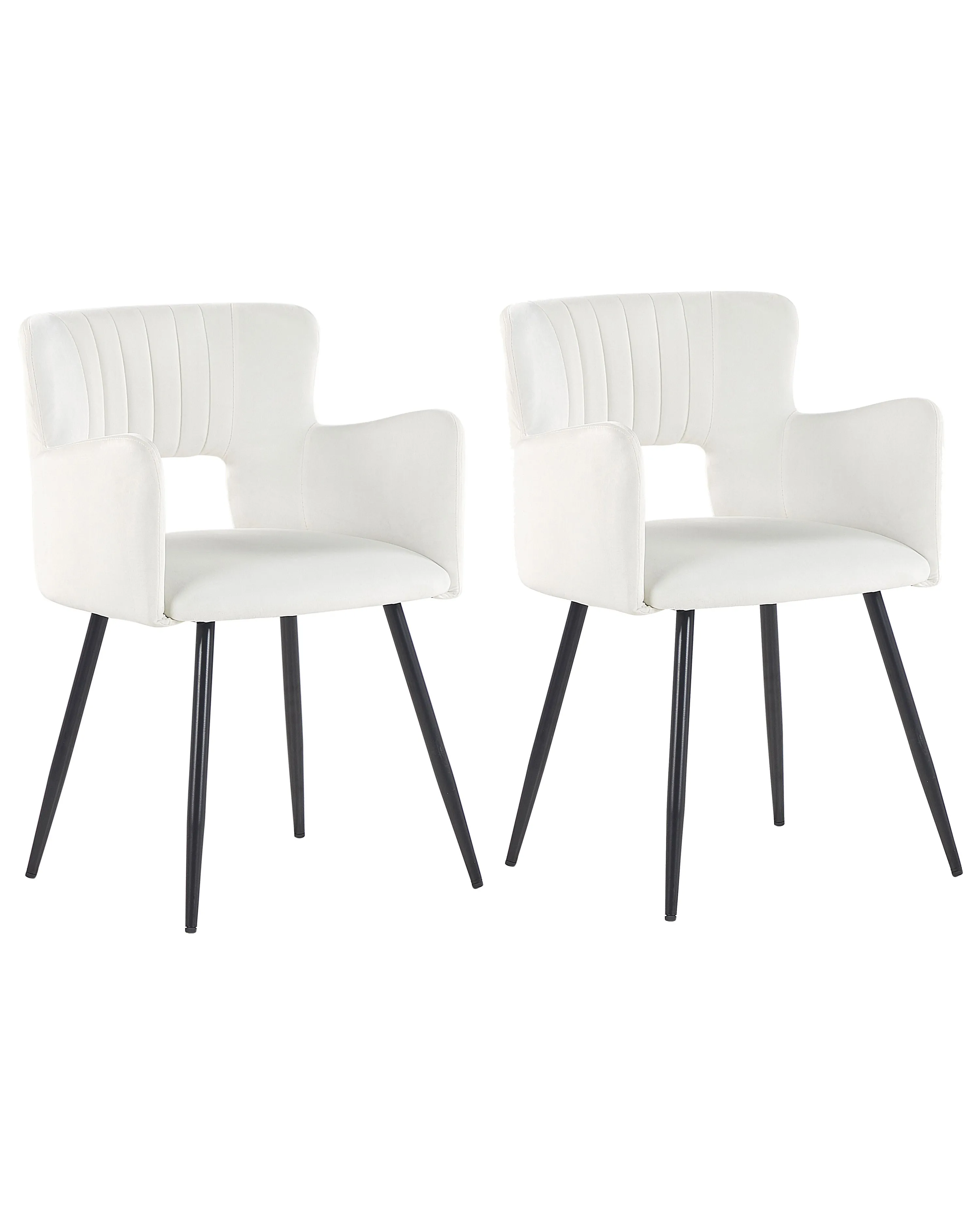 Set of 2 Dining Chairs SANILAC Velvet White