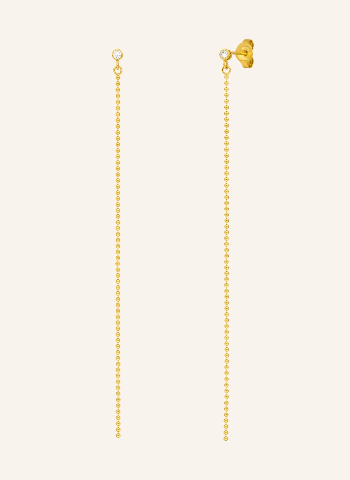 Leaf Ohrstecker MY FIRST DIAMOND - Ball Chain aus 14 Karat Gelbgold