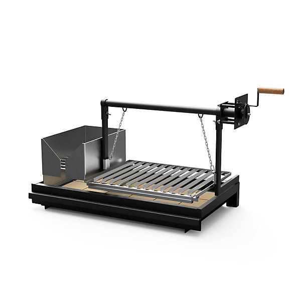MOVELAR - Barbecue préfabriqué à bois et charbon de bois Pan America PlusxL (Gris, Orange-120x70x220 cm) REF : 3550/1 - Extérieure