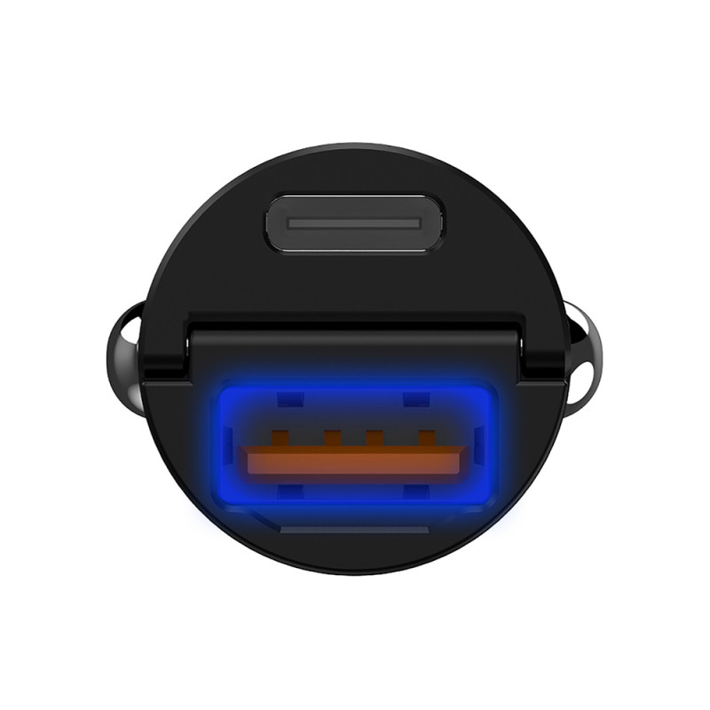 Mini chargeur de voiture USB et USB C 30 W
