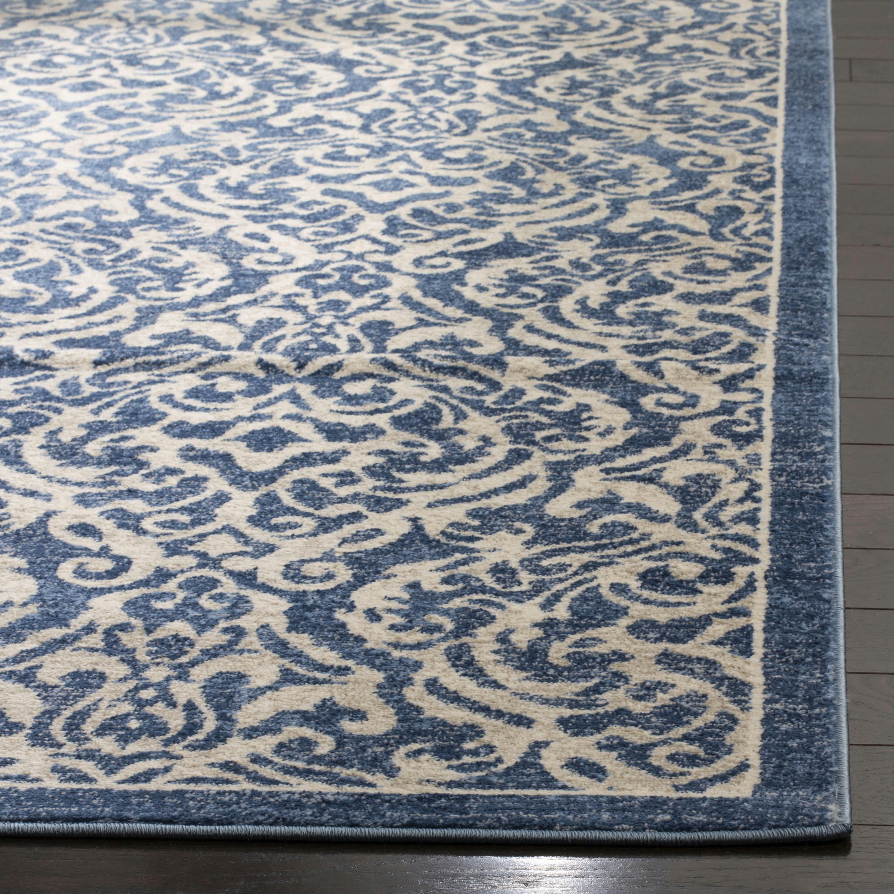 BRENTWOOD - Tapis de salon interieur en bleu marine & crème, 160 x 229 cm
