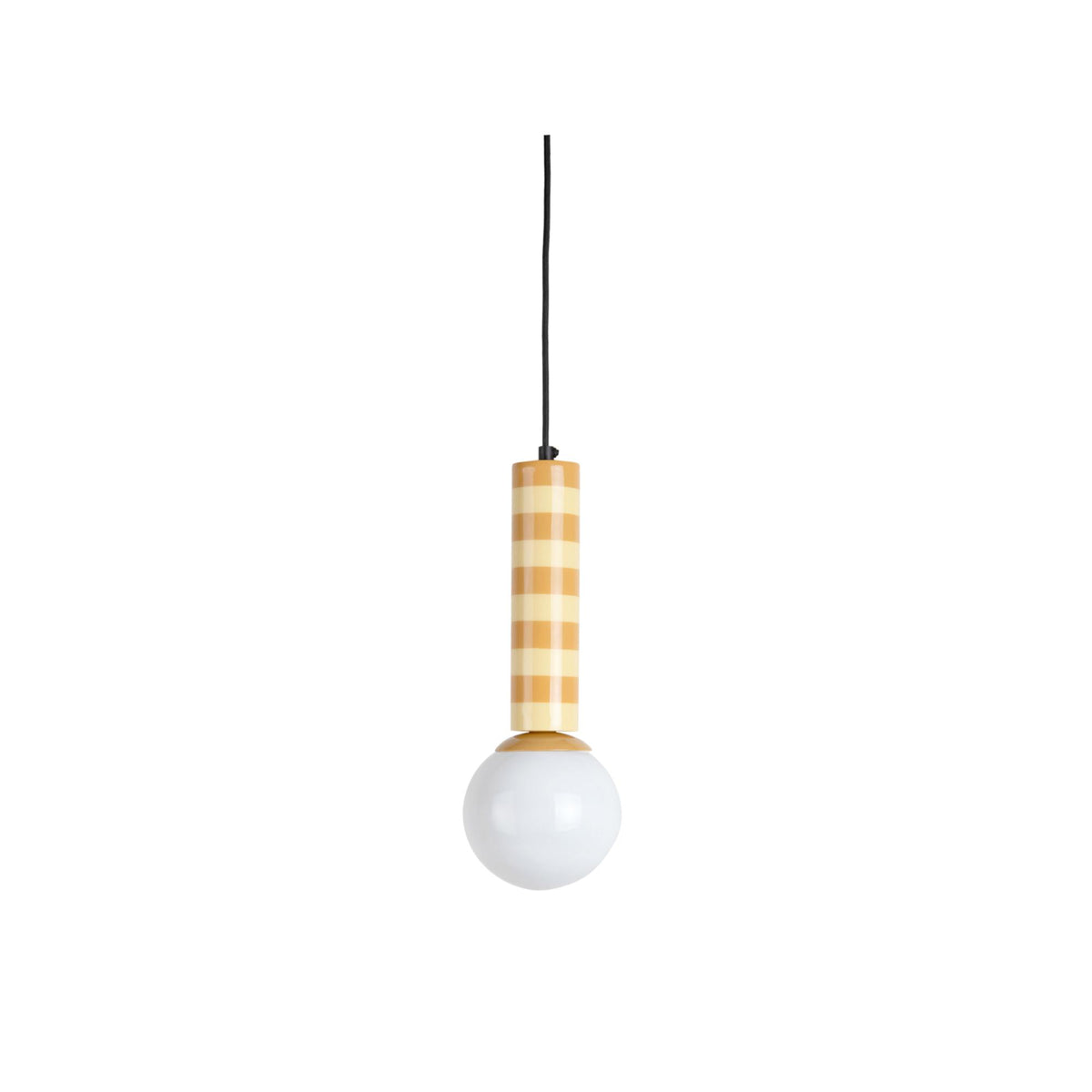 Leitmotiv hanglamp Rayado - geel - 12x12x38cm