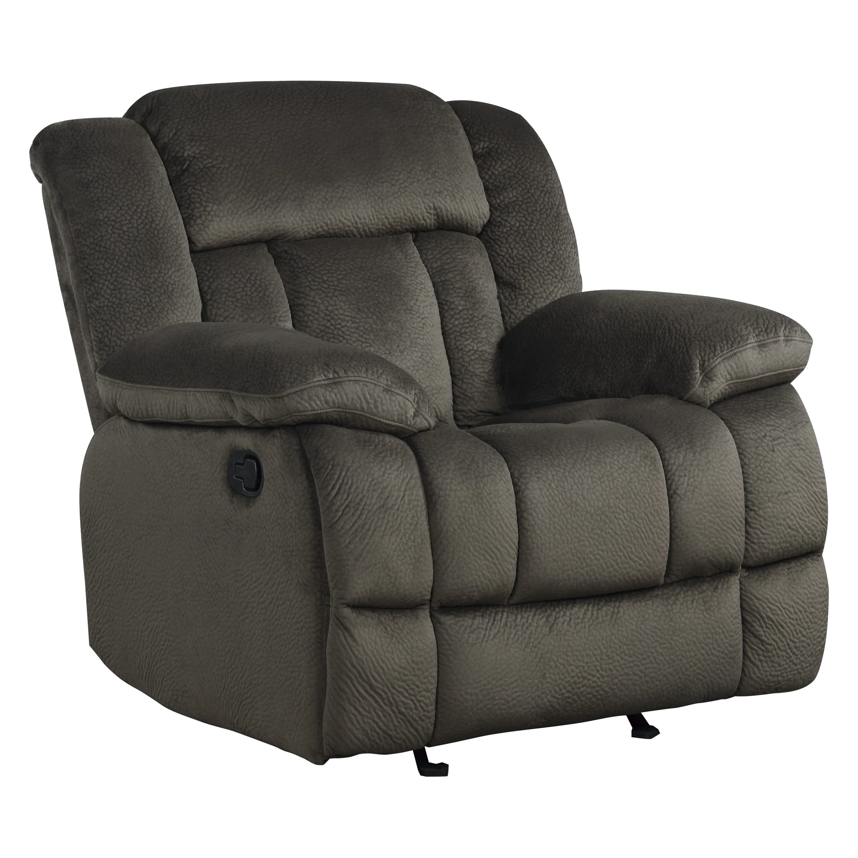 Microfiber Textured Fabric Glider Reclining Chair, Brown