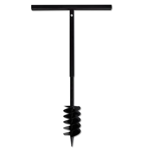 NNEVL Ground Drill with Handle Auger Bit 120 mm Double Spirals Steel Black