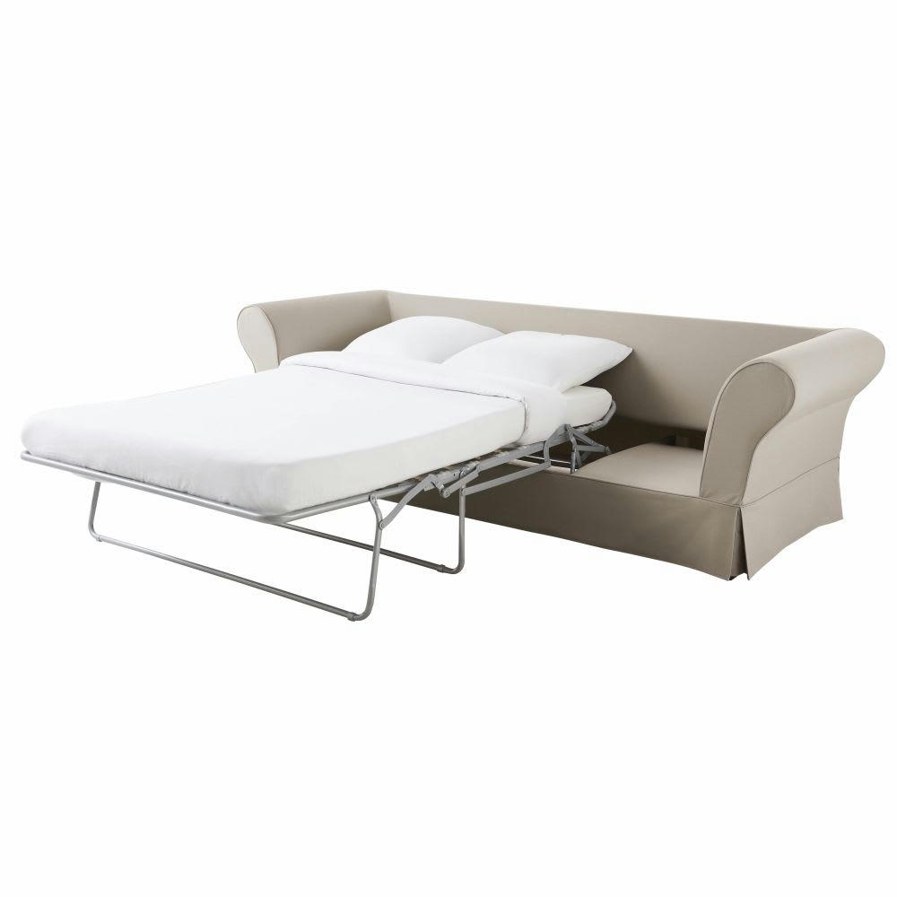 Roma - Housse de canapé d'angle convertible 6 places (matelas 12 cm) mastic