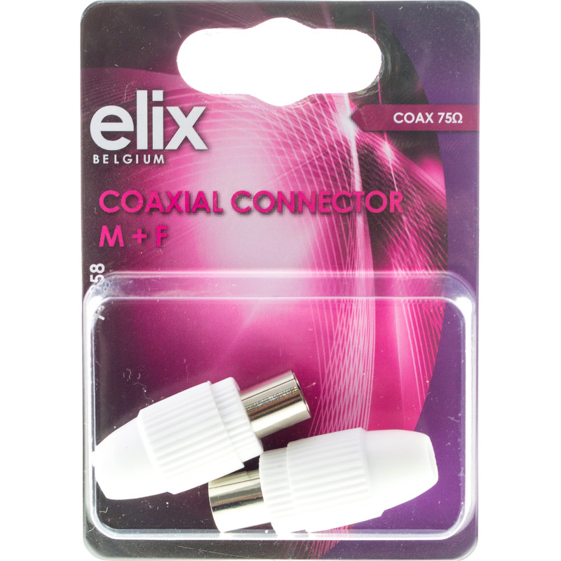 Fiche coaxiale mâle et femelle 2 pièces