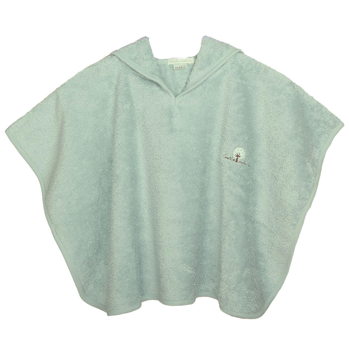 GAMME BIO UNIS - Poncho Eponge 0/24 mois Coton bio Aqua