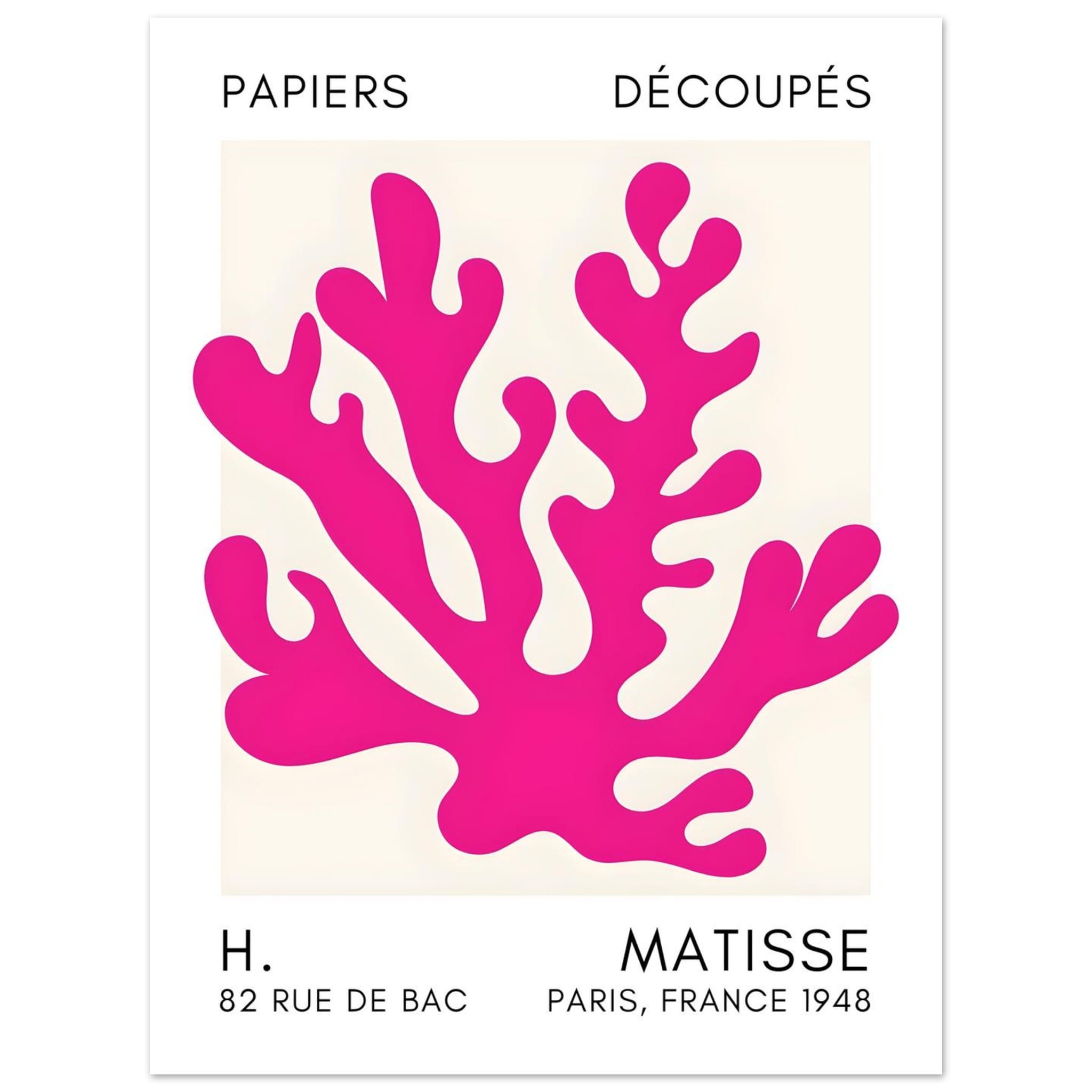 Artfulprints Poster Matisse – Saltflower shapes pink  - 30x40 cm - Roze