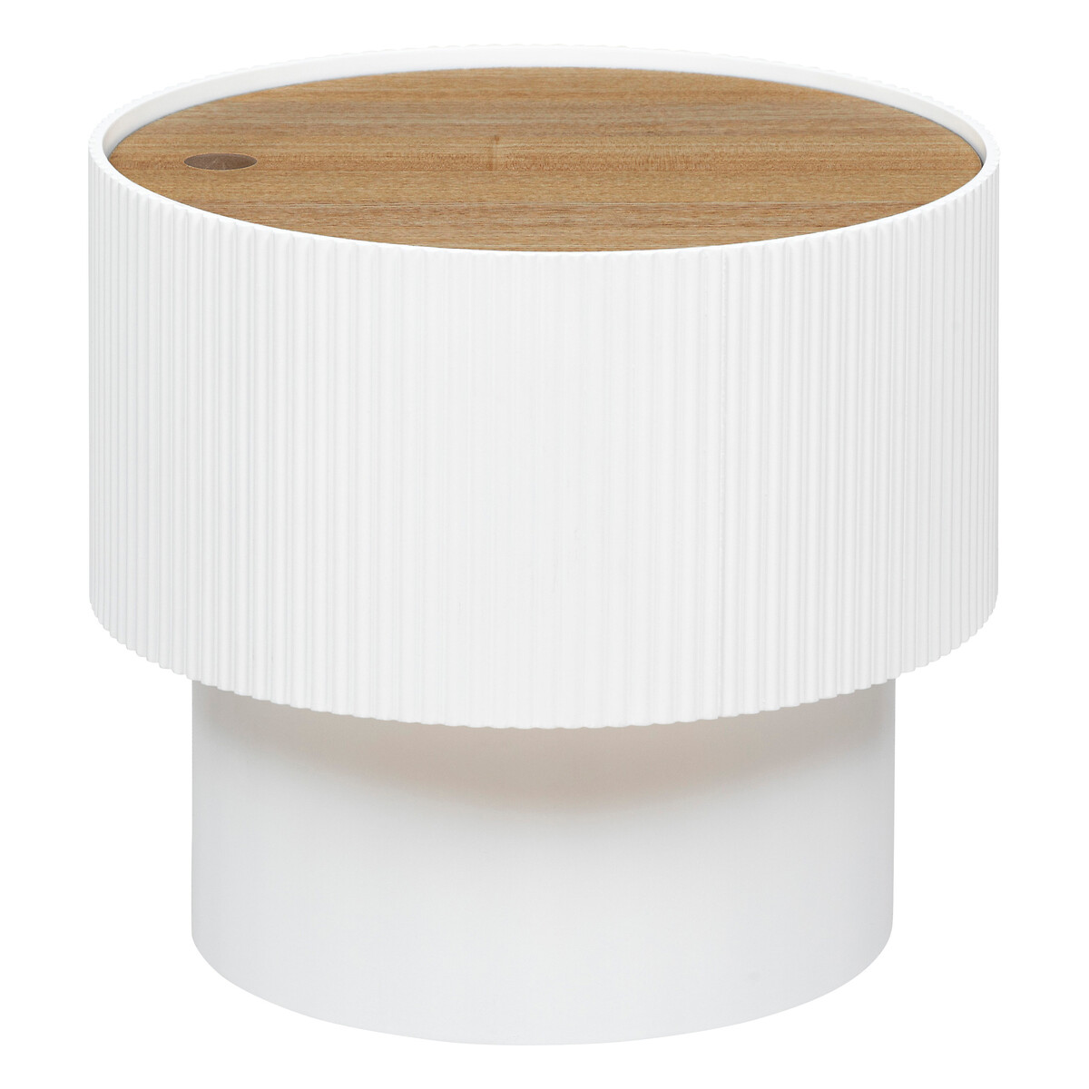 Coffee table "Enola" Ash veneer, white, d.38,5 cm
