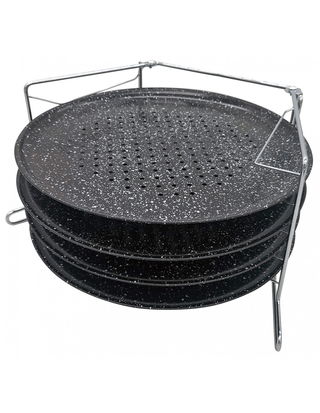 Zestaw 4 form do pizzy 32cm ze stelażem KINGHOFF