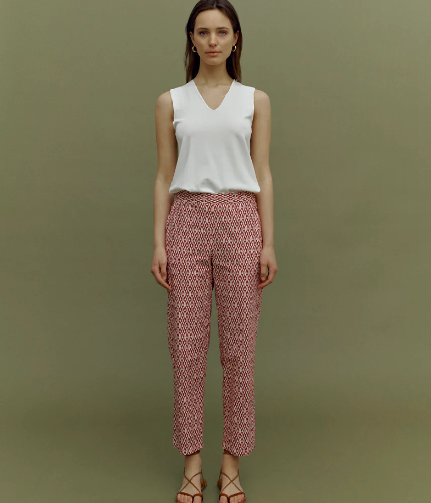 Pantalon cigarette imprimé en coton PANIS/85257/901