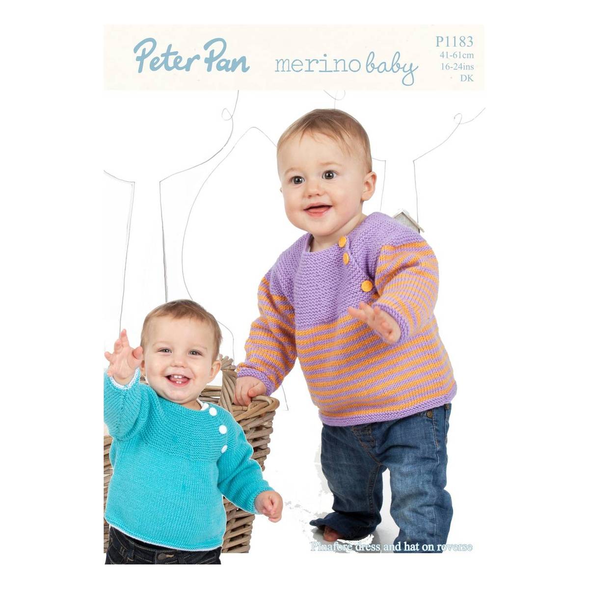 Peter Pan Baby Merino Sweaters Pinafore Dress and Hats Digital Pattern P1183