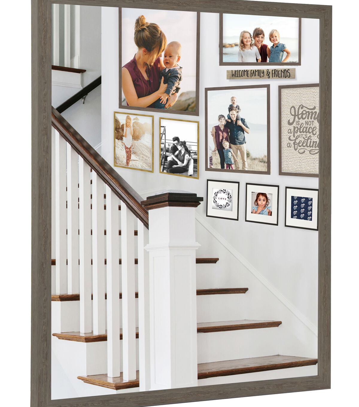 16 x 20 Rustic Gray Thin Molding Poster Frame by Place & Time