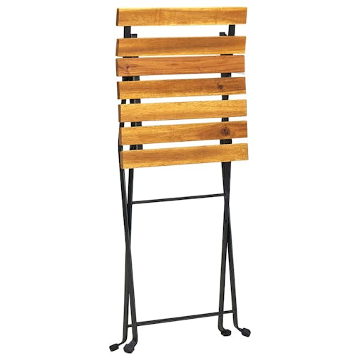 NNEVL Folding Garden Chairs 8 pcs Steel and Solid Wood Acacia