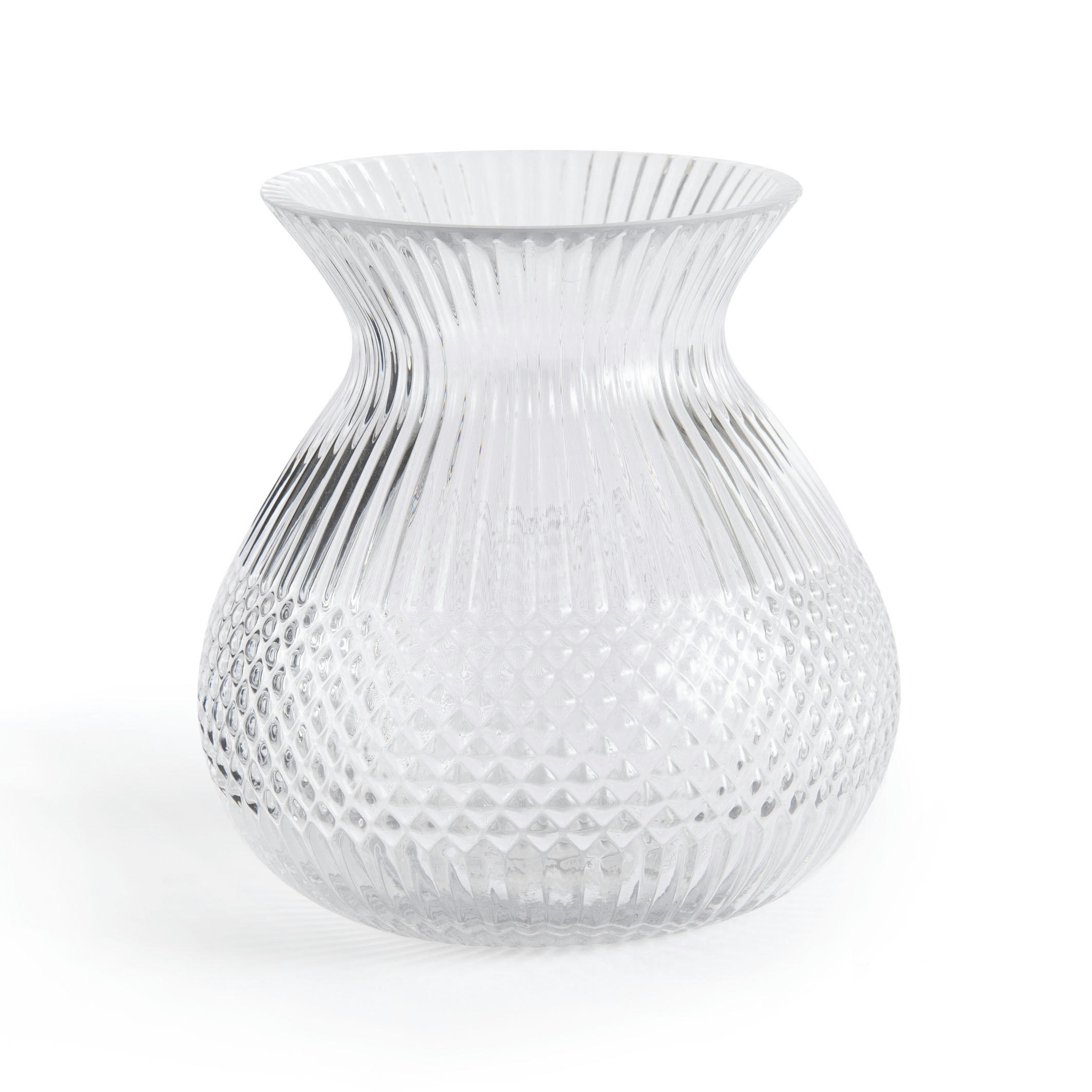 Vase en verre travaillé H17 cm, Afa