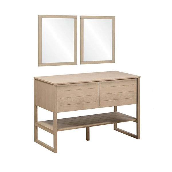 Meuble sous vasque plaqué chêneATOLL 120cm   miroir carré
