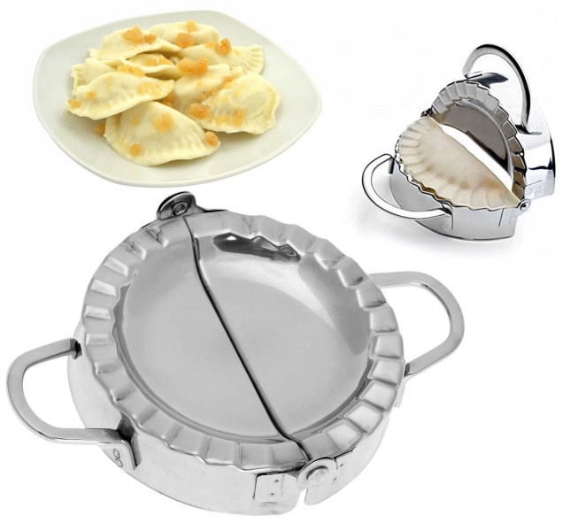Forma do robienia lepienia pierogów 12cm duża metalowa maszyna pierogarka