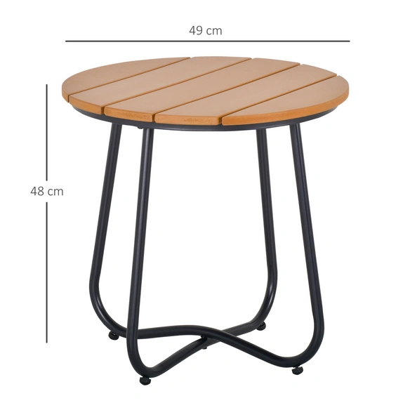Gartentisch, BxHxT: 49 x 48 x 49 cm, braun, Gestell aus Stahl