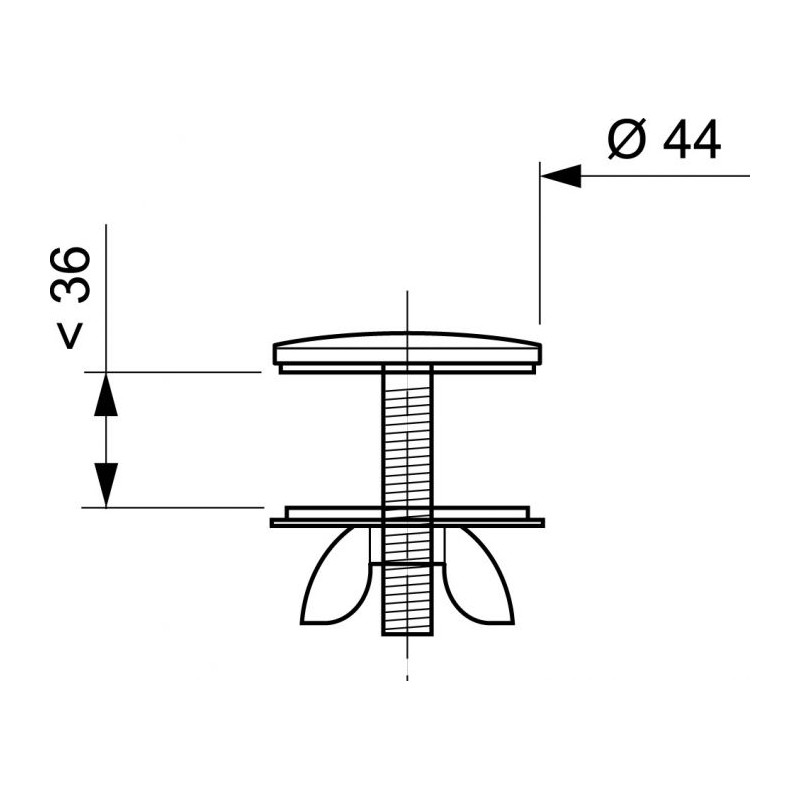 Cache-trou de luxe pour lavabo Ø 44 mm INVENTIV