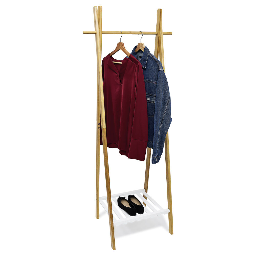 Portant bambou avec étagère pour accessoires 64x44xH160cm