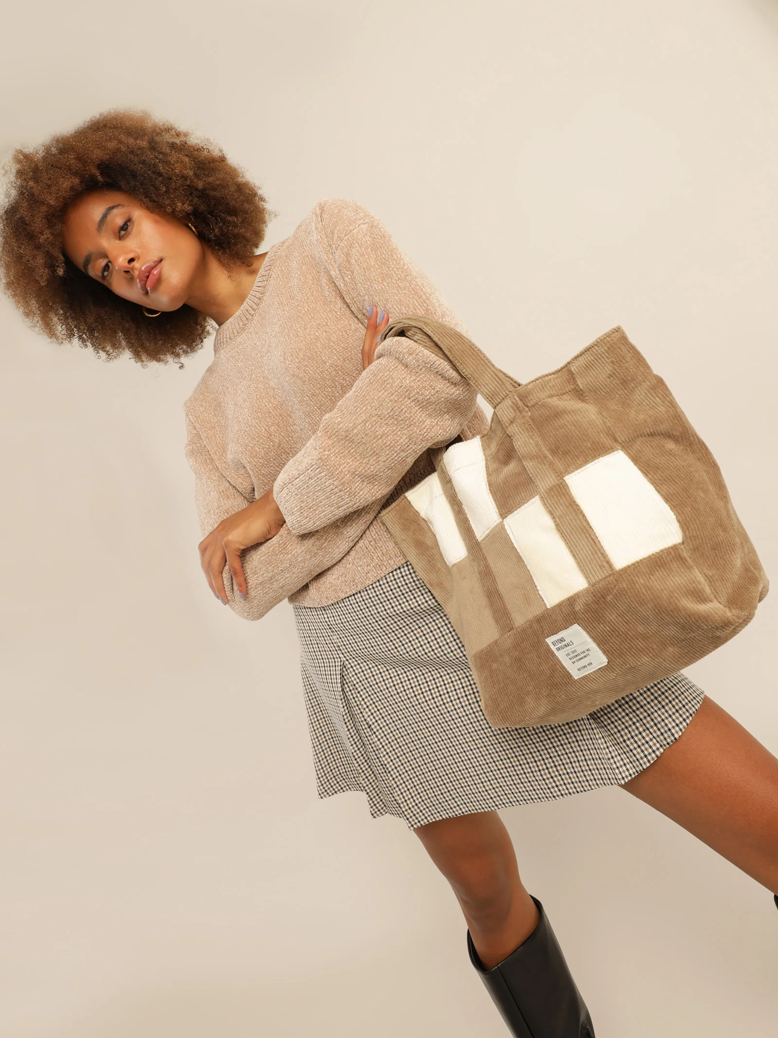 Mini Cord Patch Tote Bag