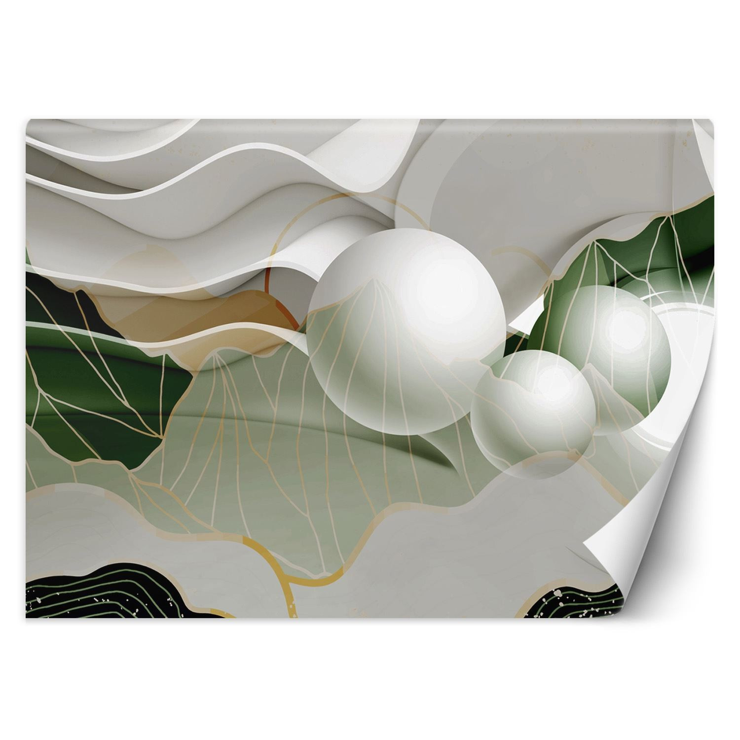 Feeby Fototapeta, Abstrakcyjne fale kule 3D 150x105