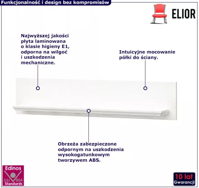 Minimalistyczna półka ścienna - Zeax