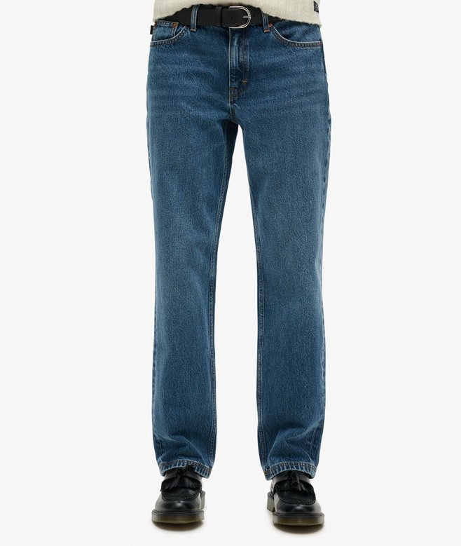Mid Rise Straight Leg Jeans