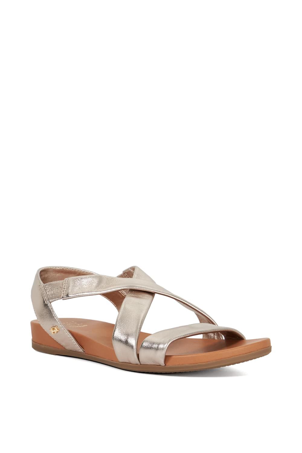 Dune London Wide Fit 'Landies' Leather Sandals