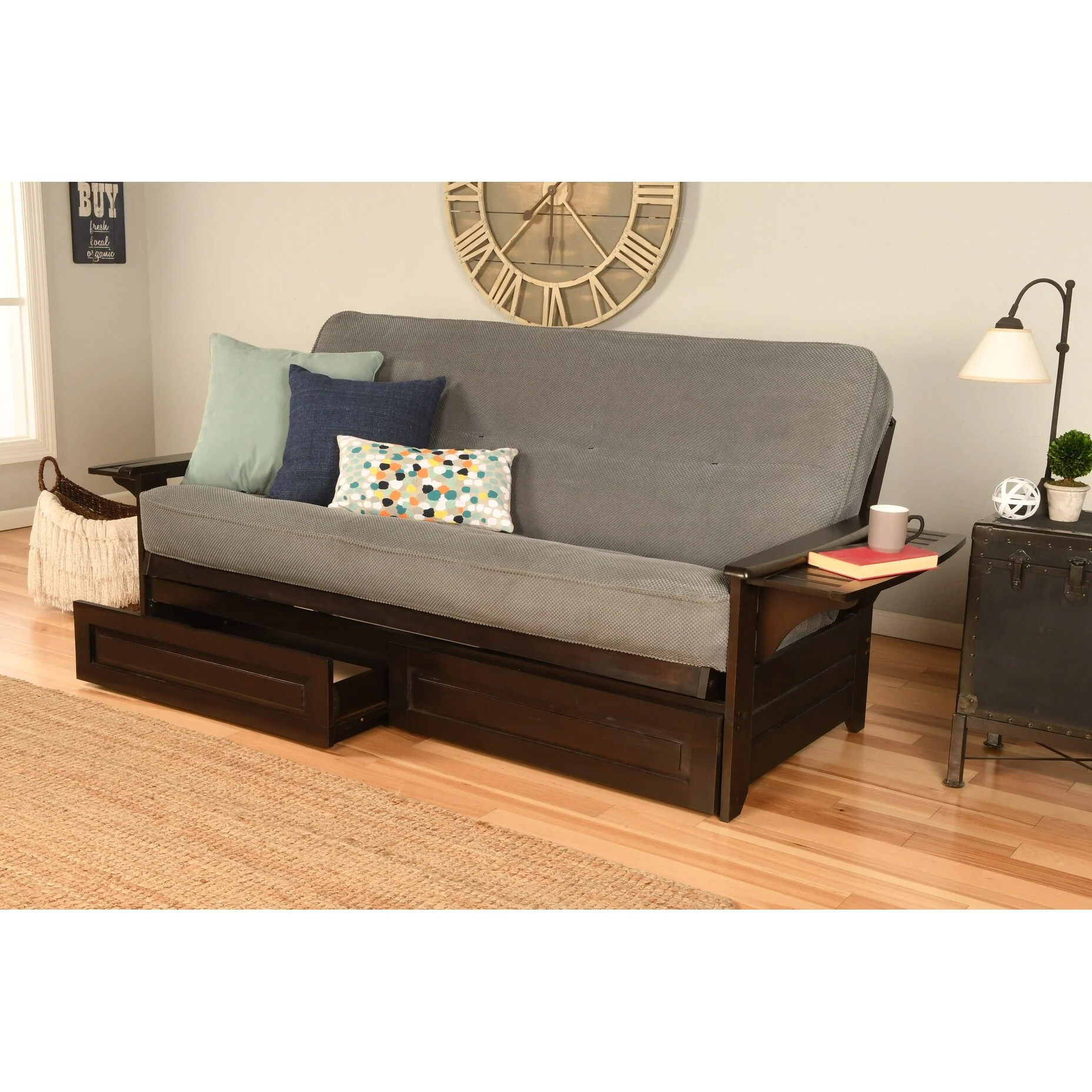 Porch & Den DeSoto Espresso Full-size Futon Set with Innerspring Mattress