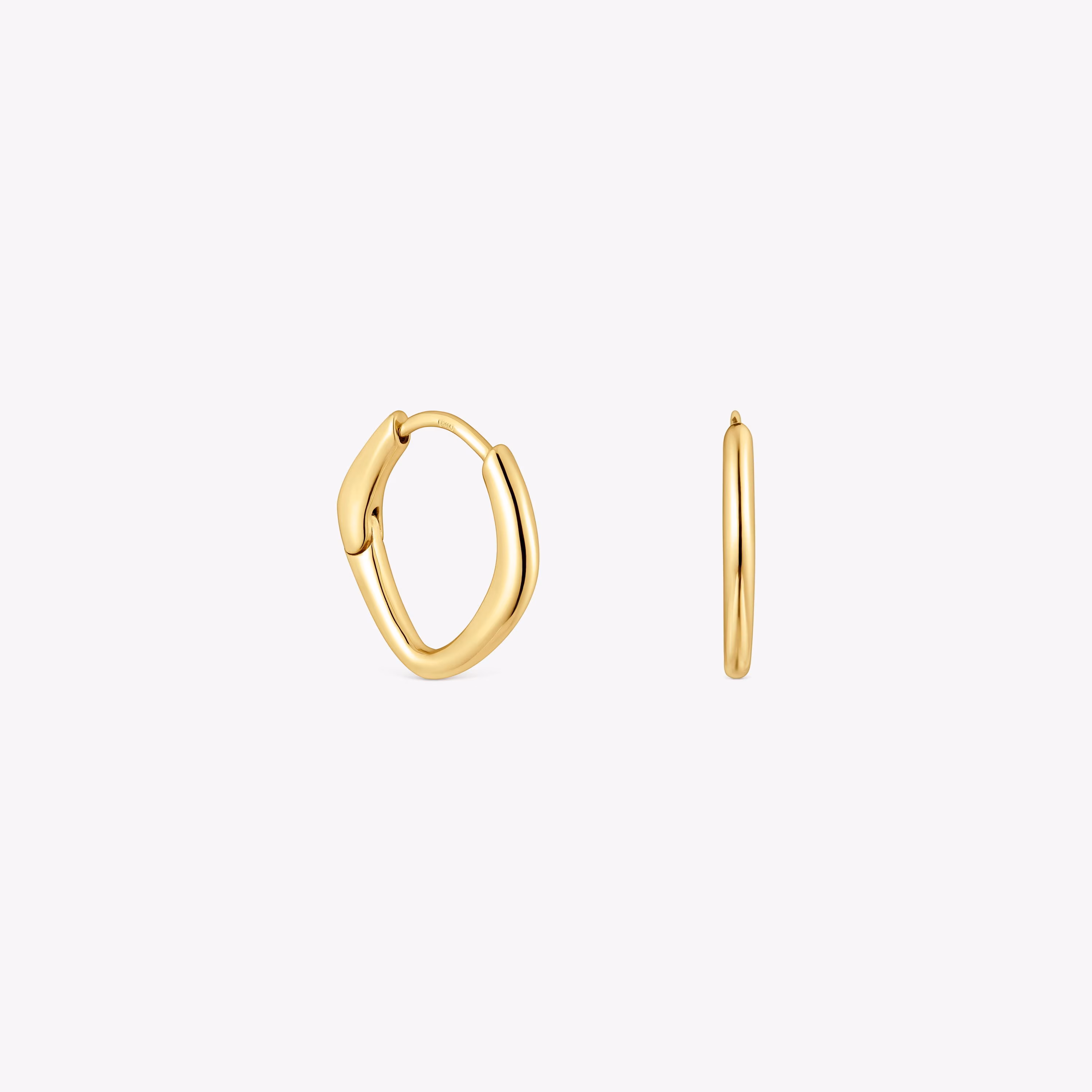 Pendientes de oro cortos con aro púa Basics
