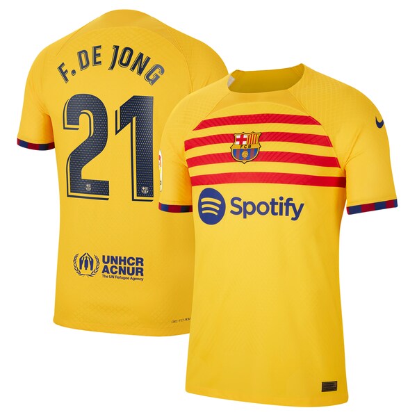 Frenkie de Jong Barcelona Nike 2022/23 Fourth Vapor Match Authentic Player Jersey - Yellow