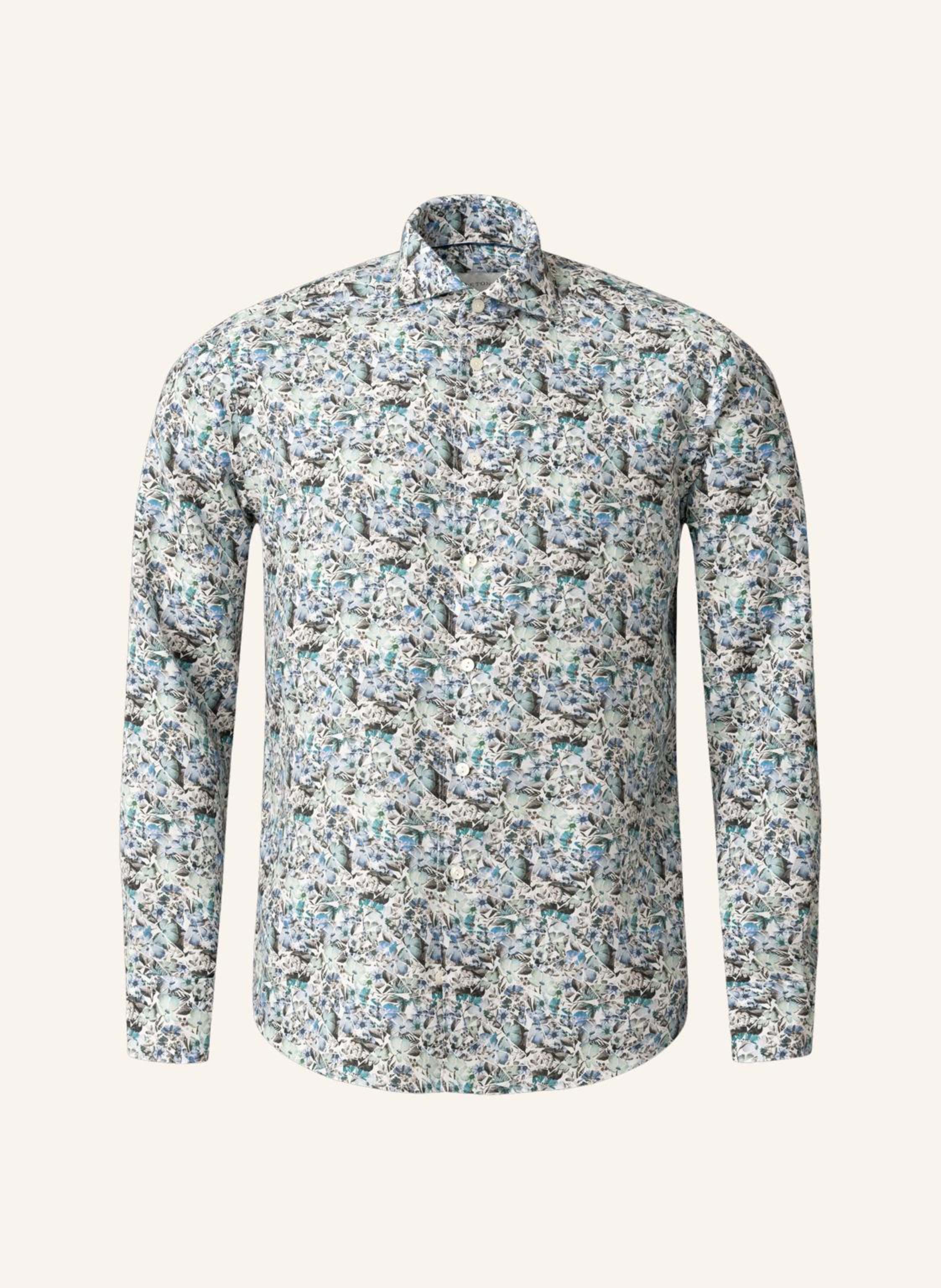 ETON Leinenhemd mit Mosaikblütenmuster Slim Fit