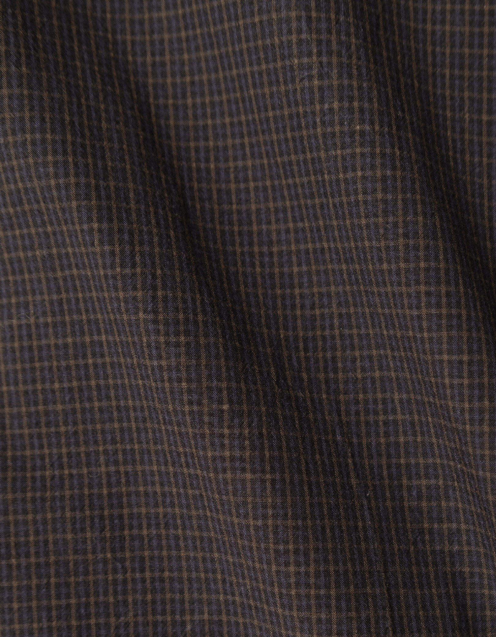 Chemise slim marine coton bio motif carreaux Homme