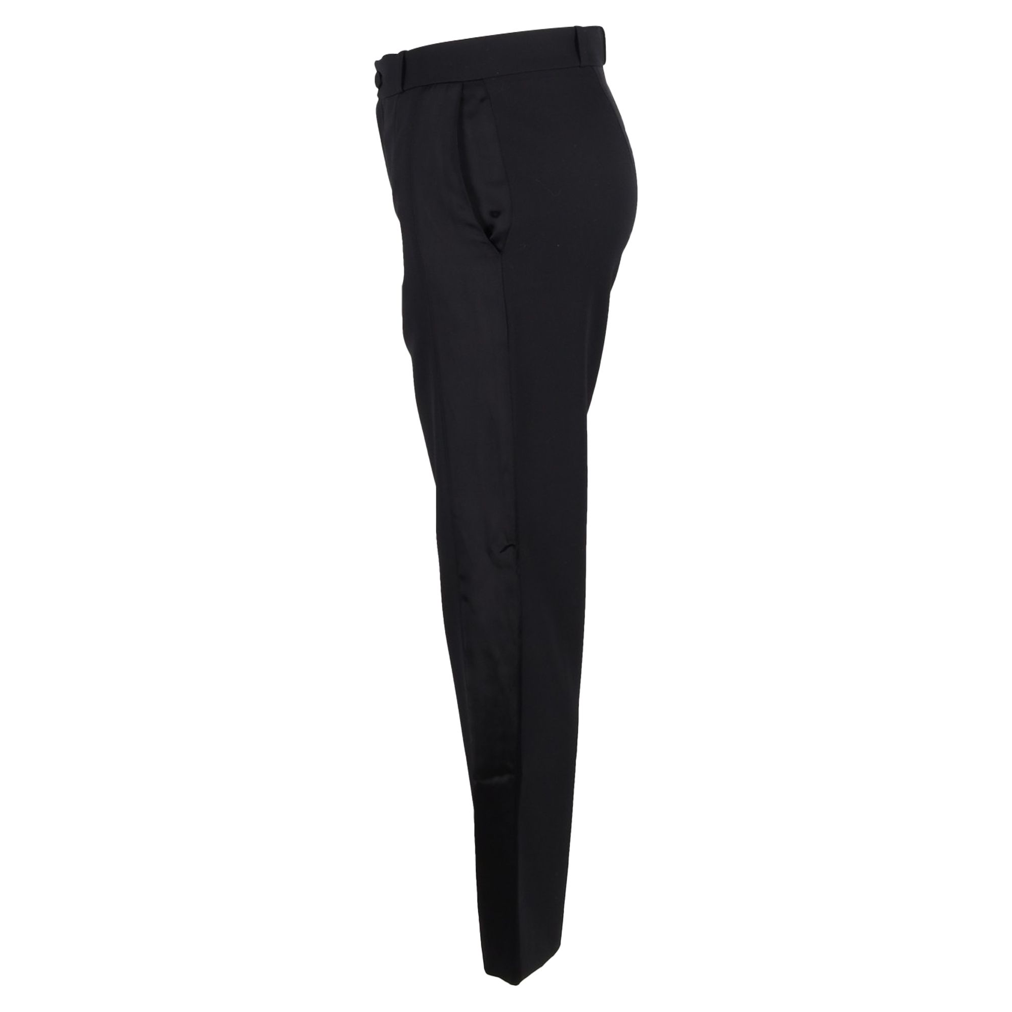 Lanvin Preloved Straight Leg Trousers in Black Wool