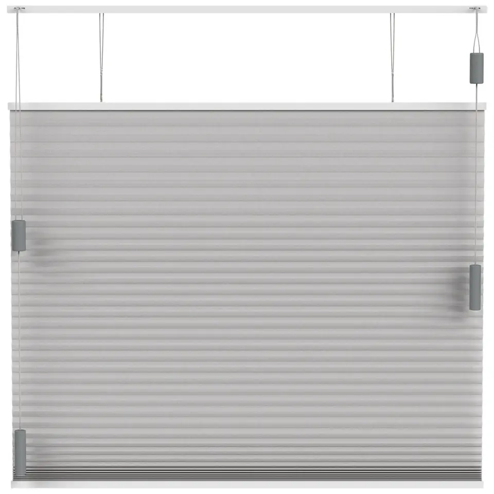 Fenstr pliss&eacute;gordijn Toronto dubbel 25mm lichtdoorlatend - lichtgrijs (20027)