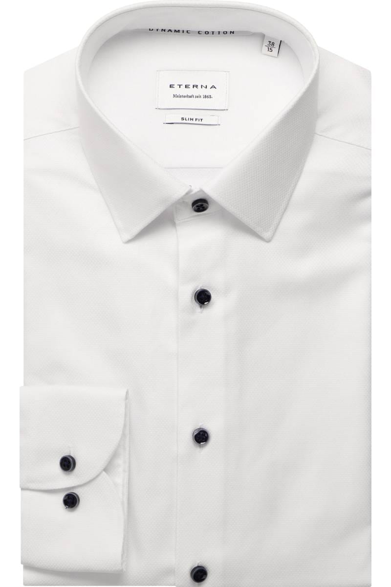 ETERNA Dynamic Cotton Slim Fit Hemd weiss, Strukturiert