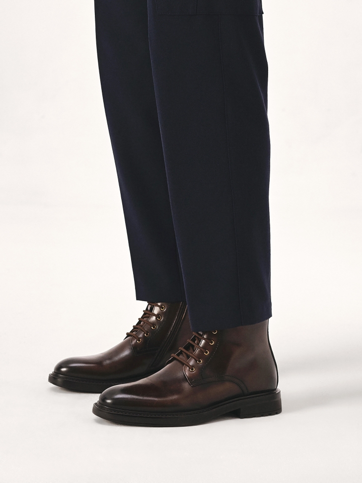 Brown shaded leather men's boots