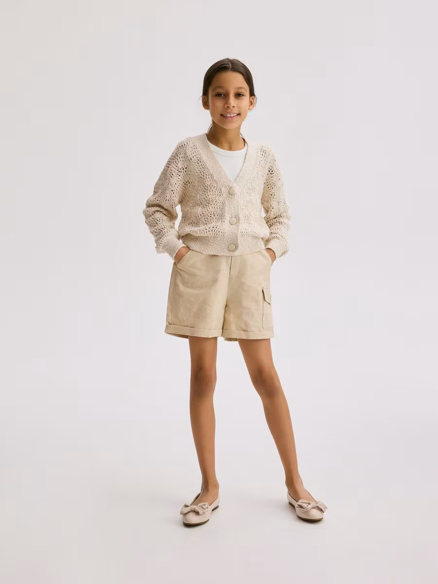 Linen Rich Cargo Shorts