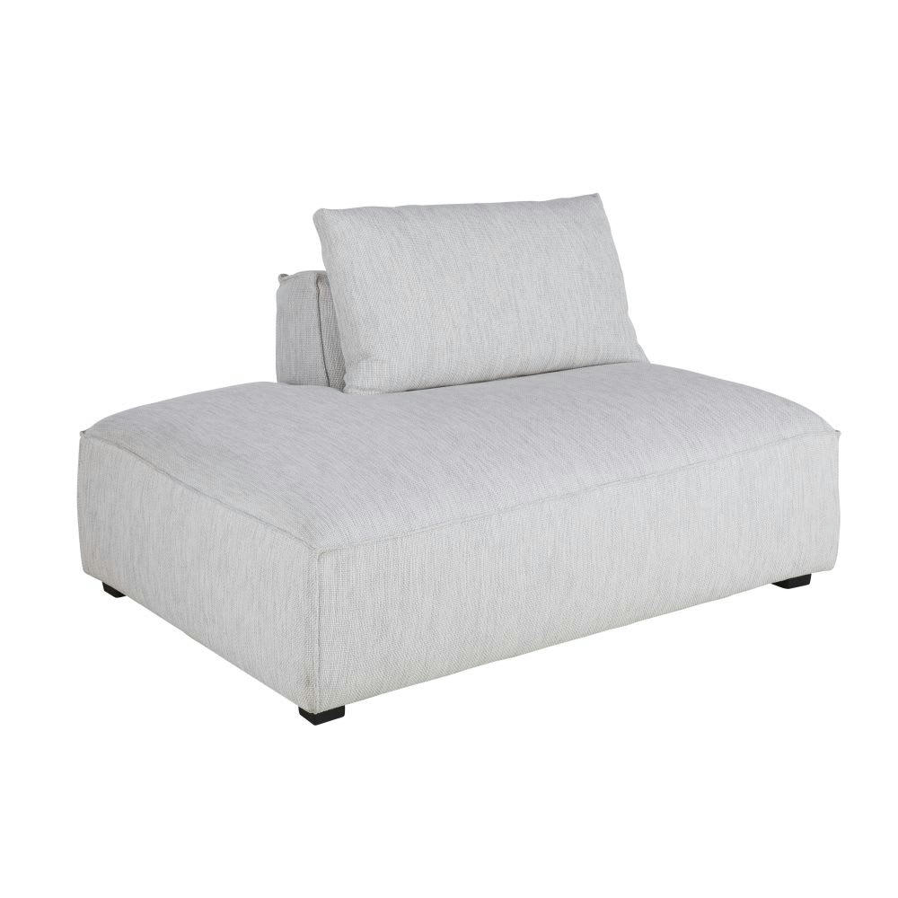 Falkor - Méridienne gauche pour canapé modulable en textile recyclé gris clair chiné